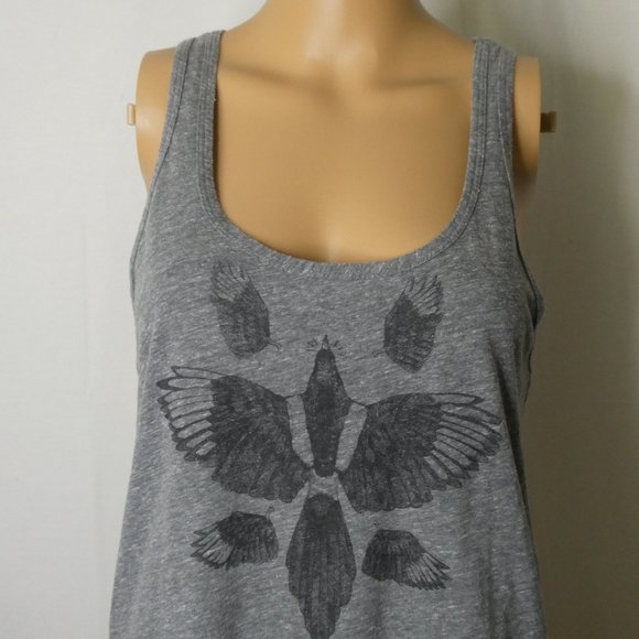 SOLDDDDDD Burton Bird Feather Wing Distressed Tank Top Small - Picture 5 of 9